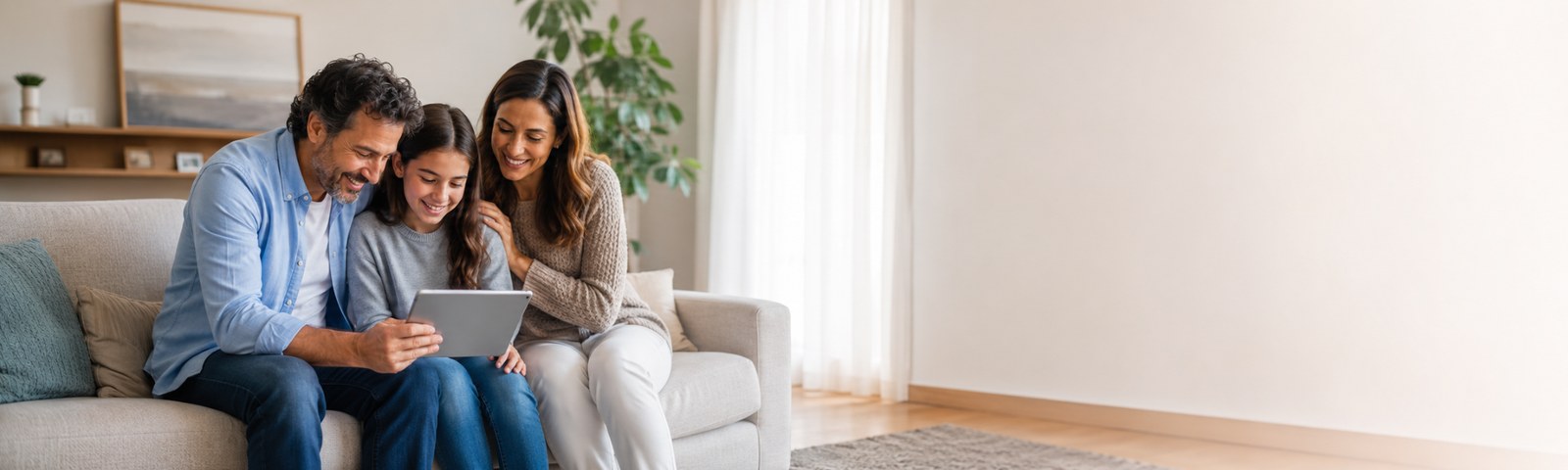 Familia en un ambiente cálido y cercano asociado a seguros complementarios de salud