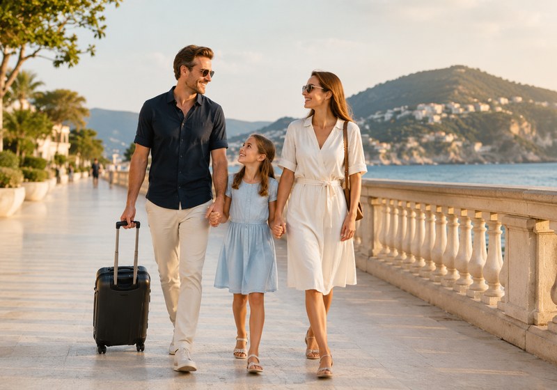 Familia compartiendo al aire libre, asociada a maternidad y protección familiar internacional